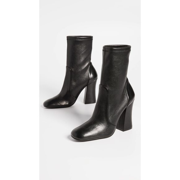 STUART WEITZMAN WOMEN'S CURVEBLOCK 100MM BOOTIES, BLACK, 9.5 MEDIUM US